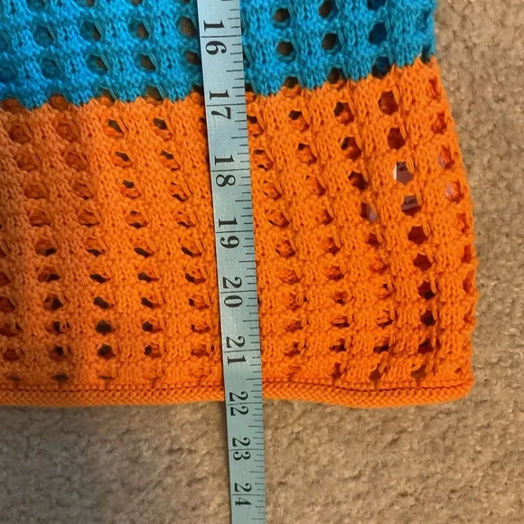 Wild Fable Granny Crochet Striped Rainbow Wide Sleeved Casual Top Shirt Size L - Picture 6 of 9